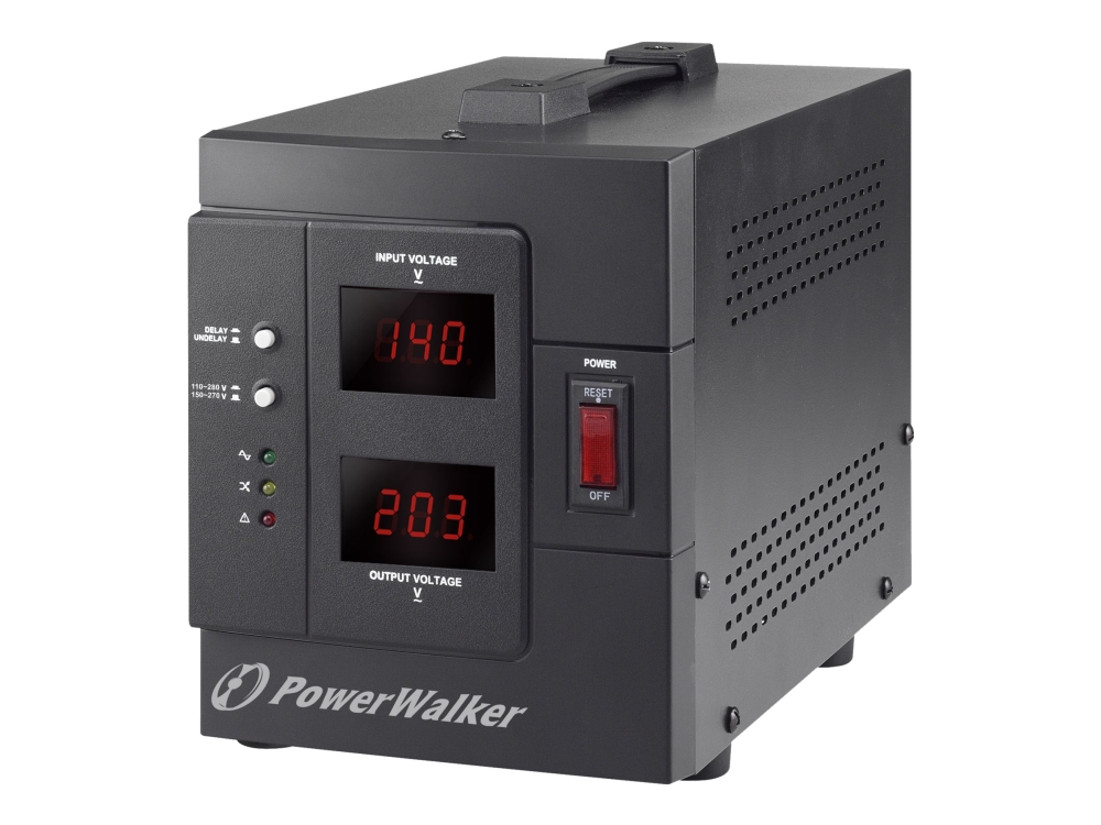 Powerwalker Avr 1500 Siv Fr - Automatisk Strømregulator - Ac 230 V - 1200 Watt - 1500 Va - Output-Stikforbindelser: 2 - Sort