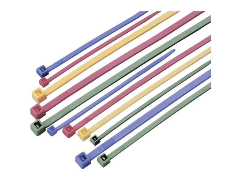 Tru Components Kabelbinder 100 X 2,5 Mm, 203 X 2,5 Mm, 292 X 3,6 Mm Grün/Rot/Blau/Gelb 100 Stk