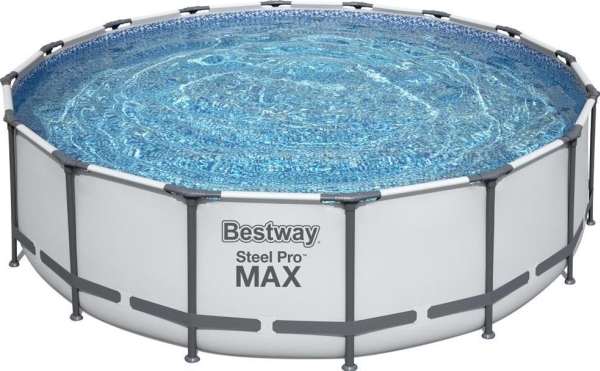 Bestway 5612Z, 19480 L, Indrammet pool, Voksen & barn, Stige, Grå, Hvid, 67,4 kg