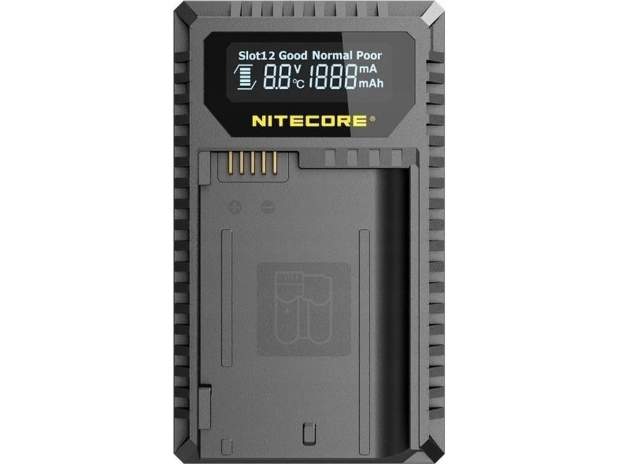 Nitecore Unk2 Kompaktiškas Dvigubas Įkroviklis, Skirtas Nikon En El15 + Usb