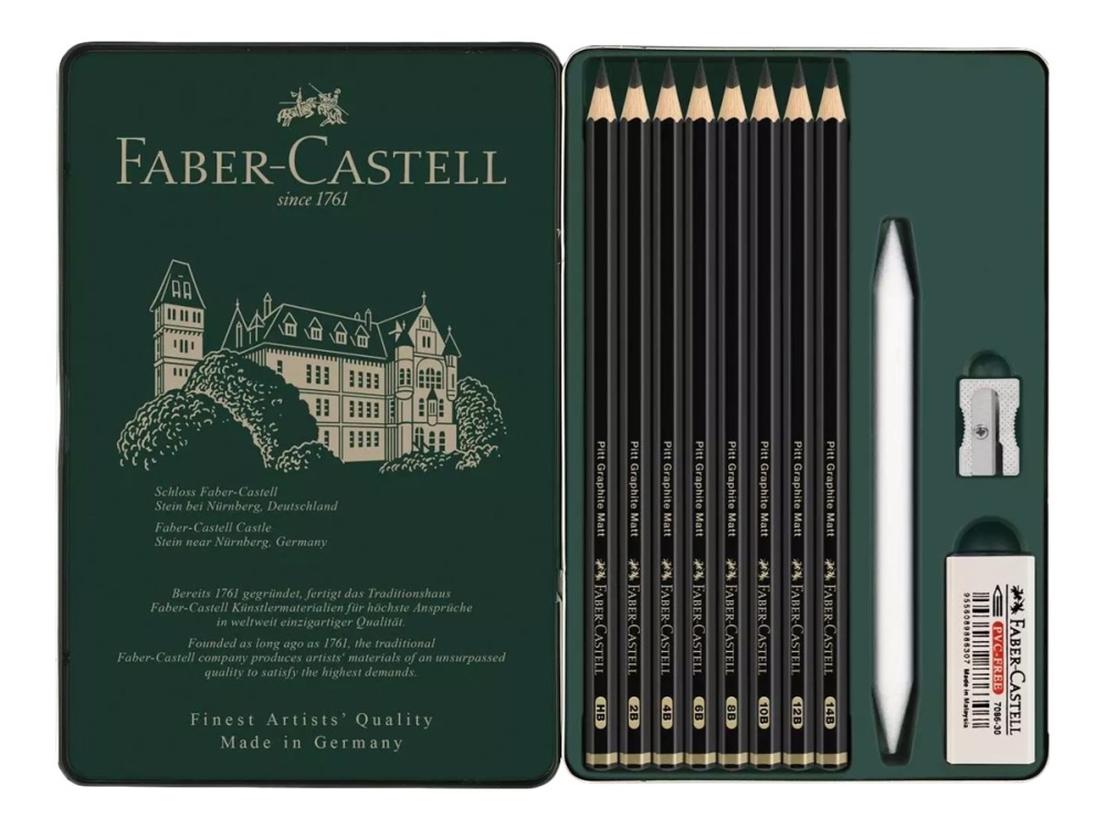 Faber-Castell Pitt Graphite Matt - Penna - grafit - sorterad (paket om 8) | Skrivredskap - Blyertspennor & pencils - Stiftpennor | GameStuff