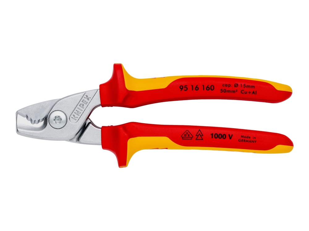 Kabelsaks - KNIPEX 95 16 160, rød/gul, rustfrit stål