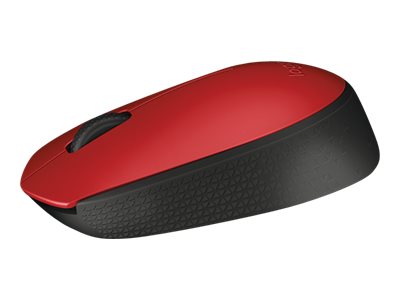 Logitech M171 - Mus - Trådløs - 2,4 Ghz - Trådløs Modtager (Usb) - Sort, Rød