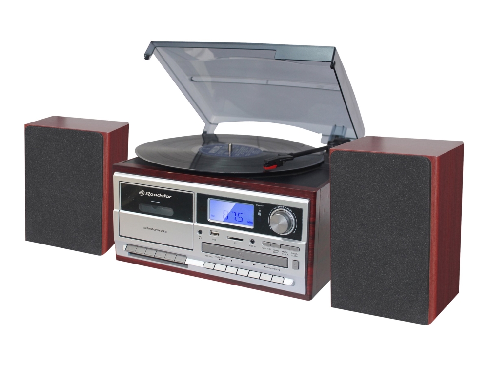 Roadstar Hif-8892Ebt, Kirsche, Silber, Holz, 1 Deck(S), 1 Disks, 8 W, 64 W, Fm