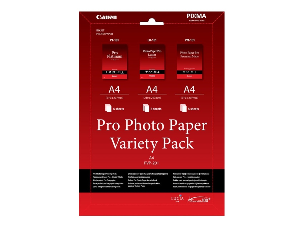 Canon Pro Variety Pack Pvp-201 - A4 (210 X 297 Mm) 15 Ark Foto Papir Sæt