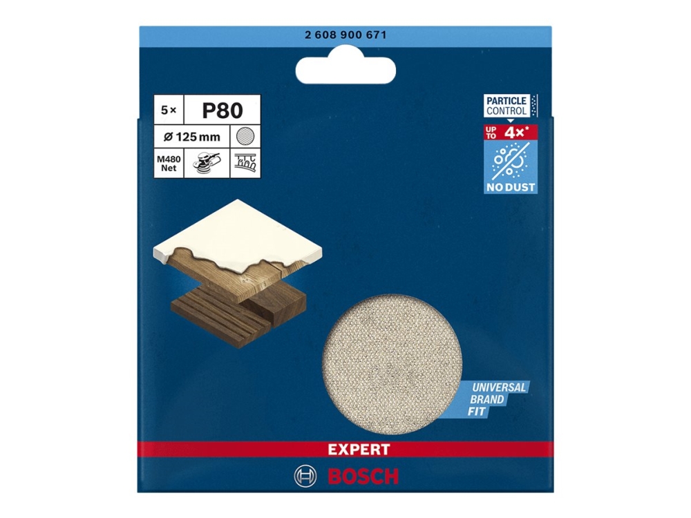 Bosch Expert M480 Net - Sandpapper - 5 delar - rund - grus: P80 - 125 mm | Verktyg & Verkstad - Handverktyg - Sandpapper | GameStuff