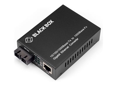 Black Box Pure Networking Gigabit-Ethernet (1000-Mbps) Medienkonverter - 10/100/1000-Mbps Kupfer Zu 1000-Mbps Singlemode-Faser, 1310Nm, 10Km, Sc