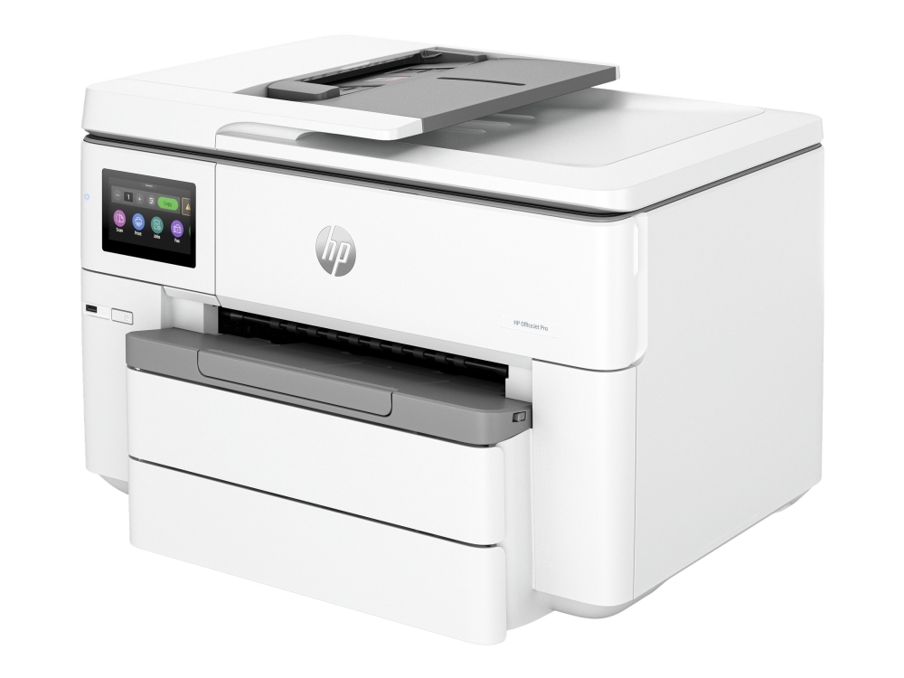 Officejet Pro 9730e Wide Format All-in-One - Multifunktionsskrivare - färg - bläckstråle - A3/Ledger (297 x 432 mm) (original) - A3 (media) - upp till 18 sidor/minut (kopiering) - upp till 22 sidor/minut (utskrift) - 250 ark - USB 2.0, LAN, Wi-Fi(ac), USB 2.0-värd, Bluetooth - cement
