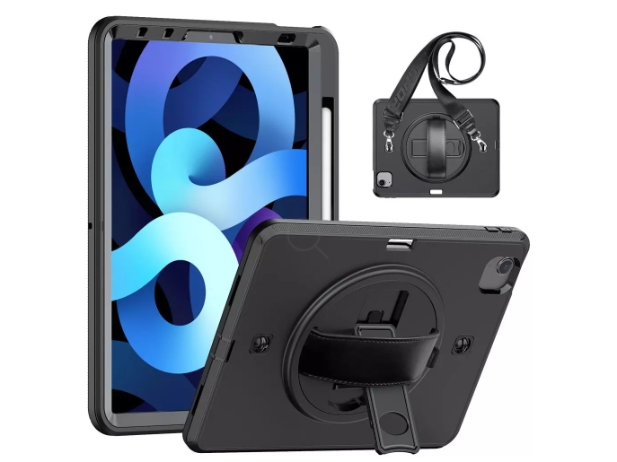 *iPad Air (2022 / 2020) / Pro 11 (2022/2021/2020) Håndværker Cover m. Håndholder & Strop - Sort