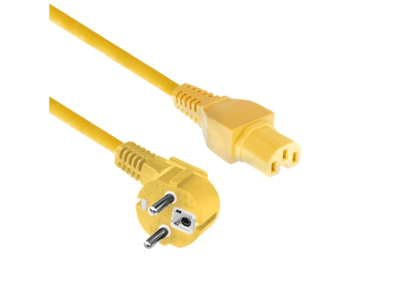 Act Strømkabel Cee 7/7 Han (Vinklet) - C15 Gul 1 M (Ak5320)