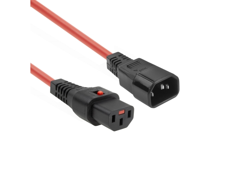 Netzkabel C13 Iec-Verschluss Auf C14 Rot, 2 M, Pc1386