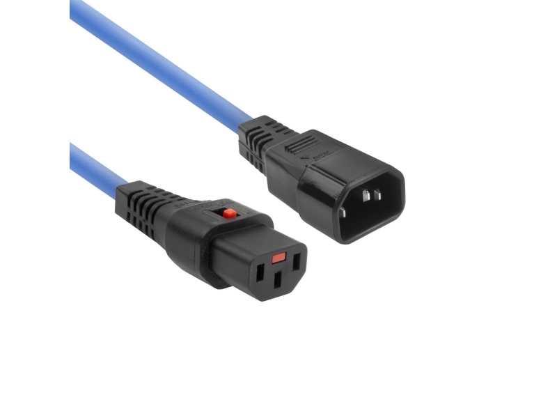 Stromkabel C13 Iec Lock Auf C14 Blau 2 M, Pc962
