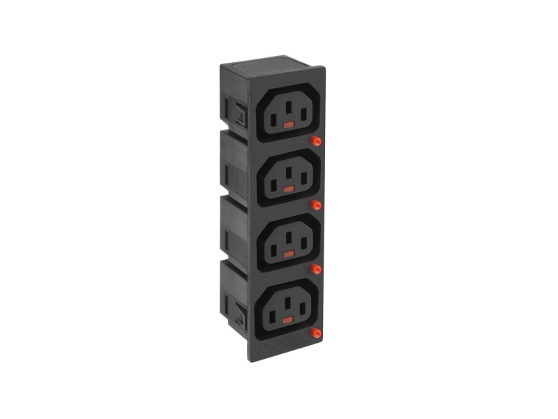 Act C13 Iec Lock Net Entree (4X Outlet) - Sort, Pa135015bk4 (Stf074)