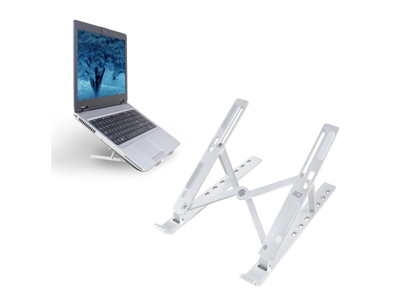 Act Foldable Laptop Stand Aluminium, 7 Positions Height Adjustable