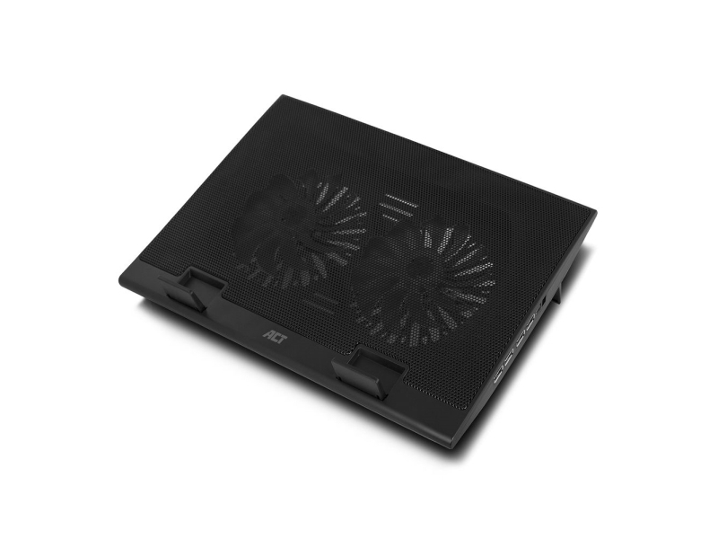Act Laptop Stand, With Fan, 2 Positions Height Adjustable, 4-Port Hub