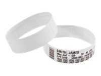 Zebra Z-Band Direct Short Range - Hvid - 25.4 x 279.4 mm 525 stk. (3 rulle(r) x 175) fleksible armbånd - for Zebra ZD500R