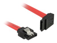 Delock - Sata-Kabel - Serial Ata 150/300/600 - Sata (Han) Til Sata (Han) - 30 Cm - Haspet, Venstrevinklet Stikforbindelse - Rød