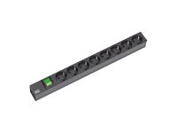 Bachmann It Pdu Basic - Stikdåse (Rackversion) - Ac 230 V - Input: Power Cee 7/7 - Output-Stikforbindelser: 8 (Power Cee 7/3) - 1U - 19" - 2 M Lednin