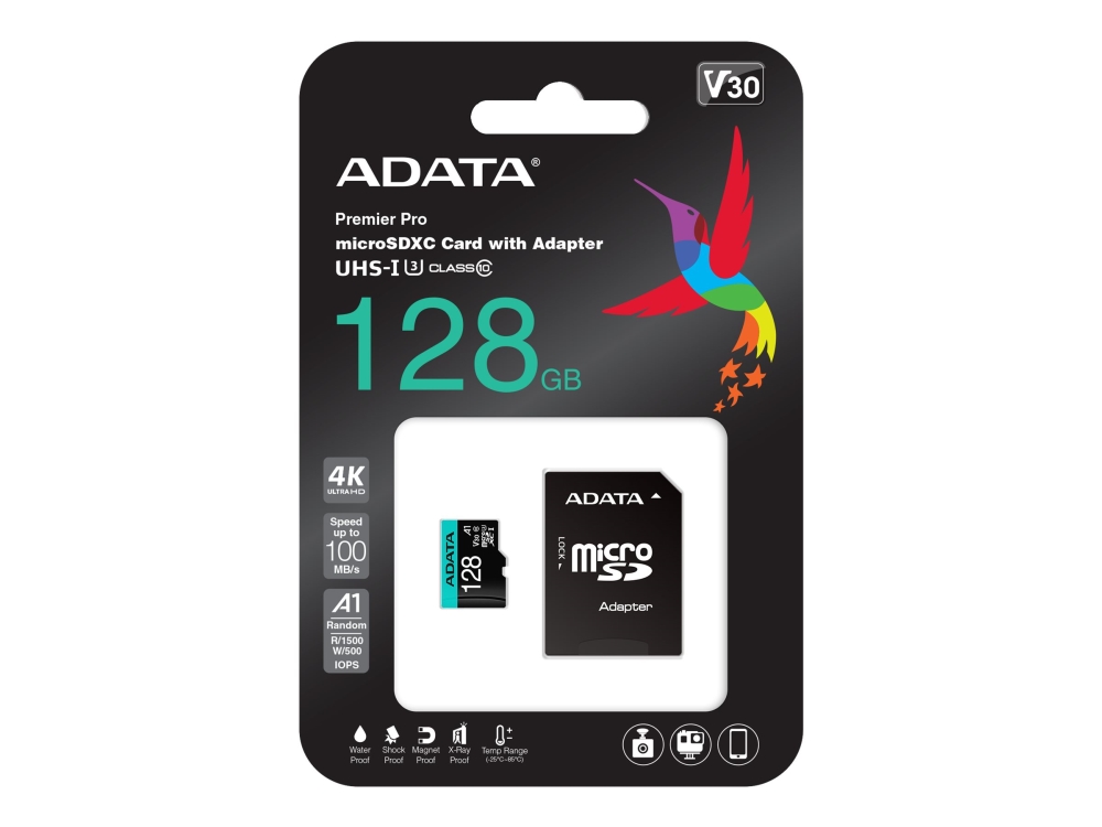 Adata Premier Pro, 128 Gb, Microsdxc, Klasse 10, Uhs-I, 100 Mb/S, 80 Mb/S