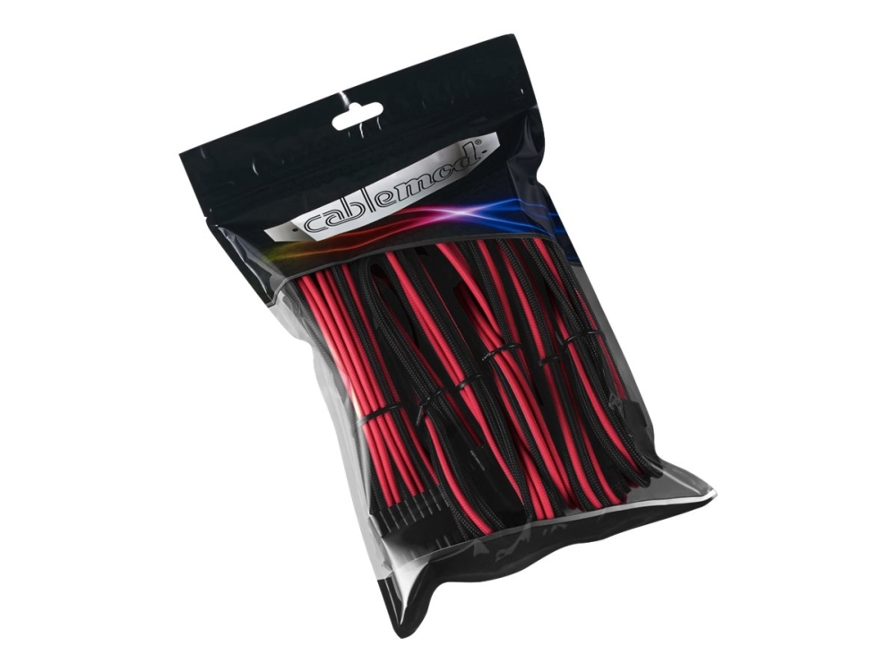Cablemod Pro Series Modmesh - Strømforlængerkabelsæt - Formet - Sort, Rød