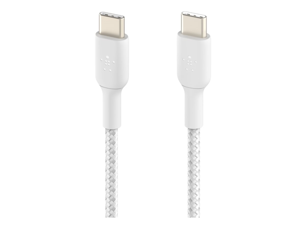 Belkin BoostCharge - USB-kabel - 24 pin USB-C (hane) till 24 pin USB-C (hane) - 1 m - vit | Datortillbehör - Belkin Tilbehör - Belkin Datorkablar | GameStuff