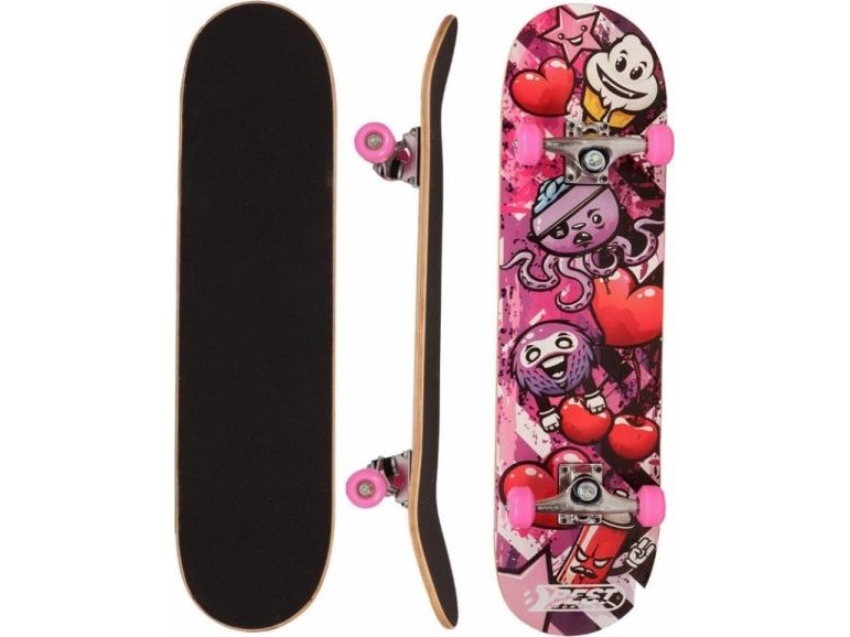 Best Sporting skateboard i træ OCOTOPUS PINK