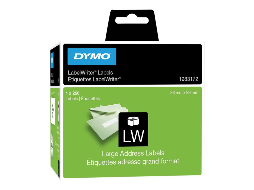 Adresseetiketter, Dymo Labelwriter, 36 X 89 Mm, 260 Etiketter, Pakke A 2 Stk