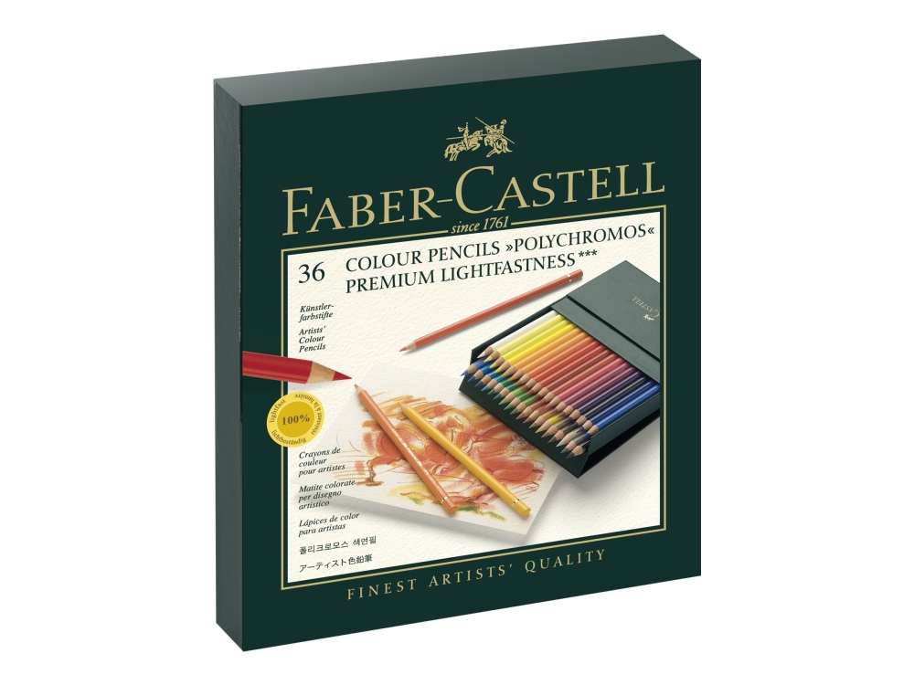 Faber-Castell Polychromos - Farvet Blyant - Oliepastel - Assorterede Farver - 3.8 Mm (Pakke Med 36)