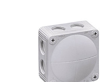 Wiska COMBI 308 membrandosa - 85x85x51, Grå, RAL 7035, IP66/IP67, 400 V, 8xM20 | Lauritz Knudsen - LK FUGA - Dosor | GameStuff