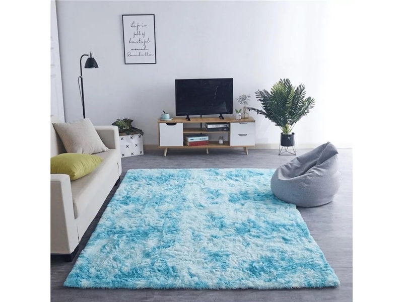 Se Strado Ombre Shaggy Carpet 130X190 Ombreblue (Lyseblå) Universal hos Computersalg.dk