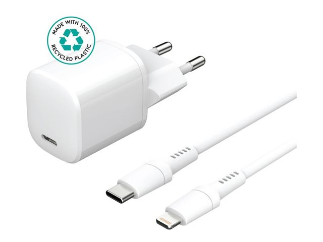 Estuff Infinite - Strømforsyningsadapter - Eu Plug, Usb-C To Ligtning Cable, 1.5 M - 20 Watt - 3 A - Pd, Apple Fast Charge, Qc 3.0 (24 Pin Usb-C) - H