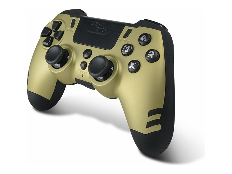 Steelplay Slim Pack – Gamepad – Kabellos – 2,4 Ghz – Gold – Für Pc, Sony Playstation 3, Sony Playstation 4