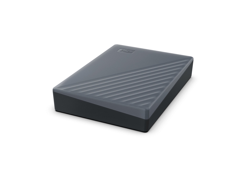 WD My Passport WDBRMD0050BGY-WESN - Harddisk - krypteret - 5 TB - ekstern (bærbar) - USB 3.2 Gen 1 - 256-bit AES - silikonegrå