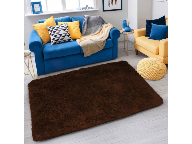 Billede af Carpet - Living Room Shaggy 200X250 - Universal Dark Brown