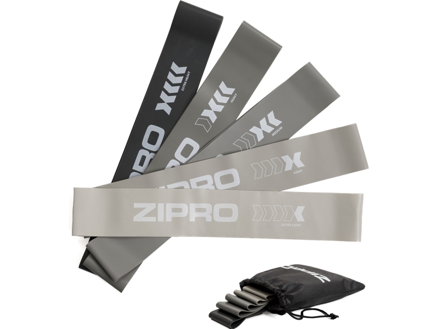 Zipro Mini Band Mini Band Latex olika motståndsnivåer i t.ex. grå 5 st. | Papper & Emballage - Förpackning - Garn & Resårer | GameStuff