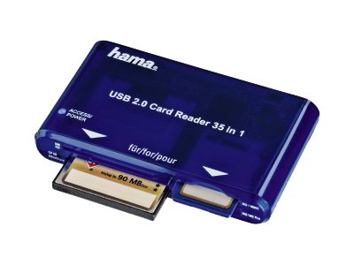 Hama Usb 2.0 30 In 1 Cardreaderwriter - Kartenleser - 35-In-1 (Cf 1, Cf Ii, Ms, Ms Pro, Microdrive, Mmc, Sd, Sm, Ms Duo, Xd, Ms Pro Duo, Rs-Mmc) - Us