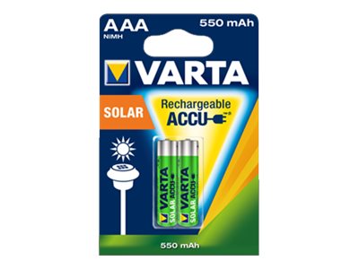 Varta Solar - Batterie 2 X Aaa - Nimh - (Wiederaufladbar) - 550 Mah