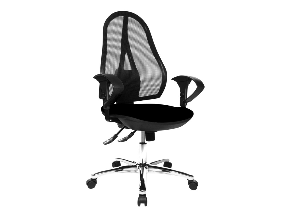 Topstar Open Point Sy Deluxe - Stol - Opgave - Armstøtter - Drejeled - Polypropylen - Sort