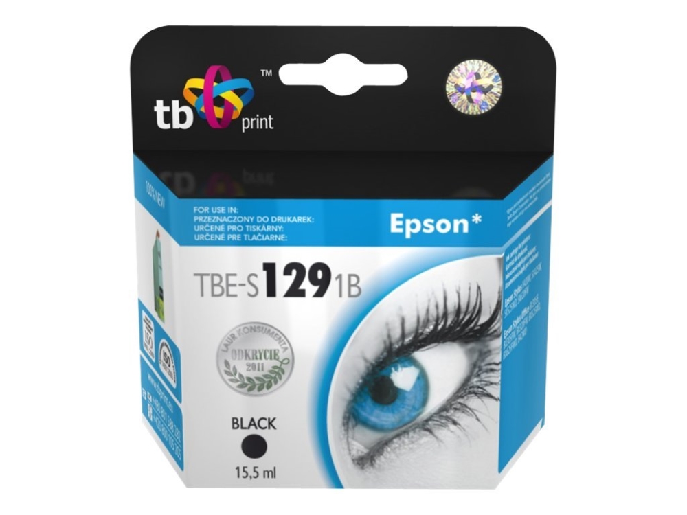 Tb - 15,5 Ml - Schwarz - Kompatibel - Patrone (Alternative Zu: Epson T1291) - Für Epson Stylus Sx230, Sx235, Sx430, Sx438 Workforce Wf-3520, 3530, 35