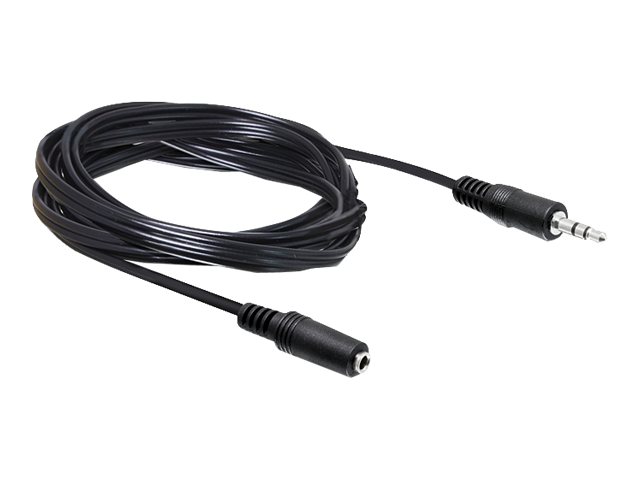 Delock - Forlængerkabel Til Audio - Mini-Phone Stereo 3.5 Mm Han Til Mini-Phone Stereo 3.5 Mm Hun - 5 M - Sort