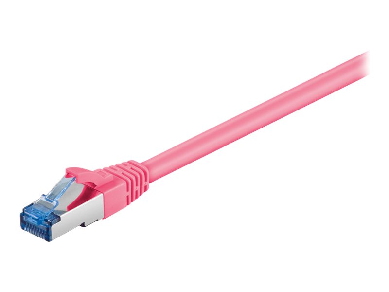 Goobay - Koblingskabel - Rj-45 (Hann) Til Rj-45 (Hann) - 10 M - Sftp, Pimf - Cat 6A - Halogenfri, Formstøpt, Uten Hindringer - Magenta