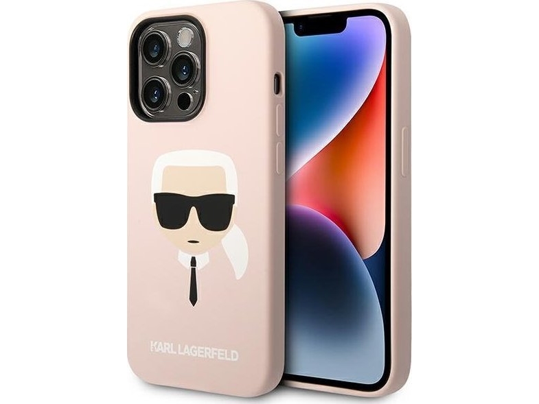 Karl Lagerfeld Karl Lagerfeld Klhcp14xslkhlp Iphone 14 Pro Max 6,7" Hartschalenetui Rosa/Rosa Silikon Karl`S Head Nosize