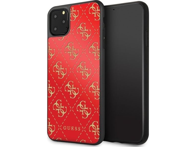 Guess Guhcn654ggpre Iphone 11 Pro Max Rød/Rød Hård Cover 4G Dobbelt Lag Glitter