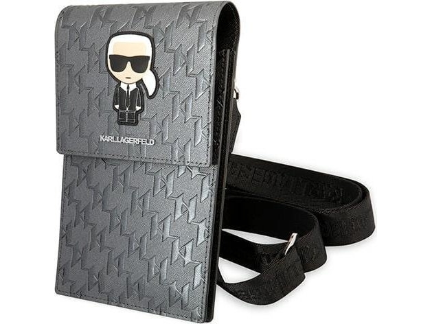 Karl Lagerfeld Ikonik Karl Monogram-Lappe-/Patch-Taske - Sølv