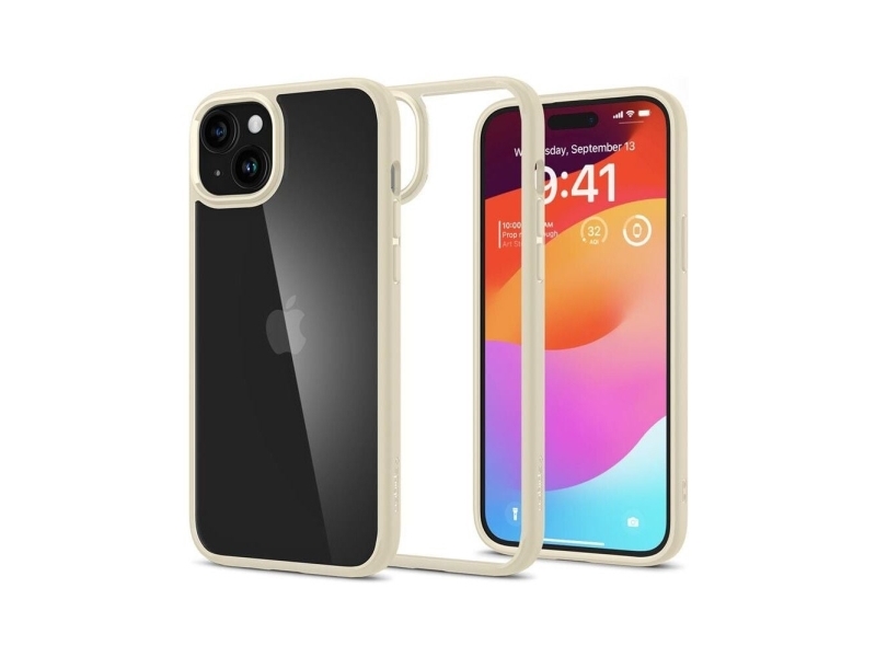 Hurtel Spigen Crystal Hybrid Hülle Für Iphone 15 Plus - Transparent Beige