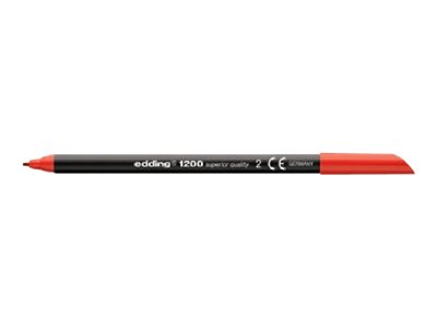 Edding 1200 - Fiberspidspen - Rød - Vandbaseret Blæk - 0.5-1 Mm