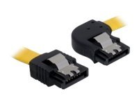 Delock Kabel Sata - Sata Kabel - Serial Ata 150/300 - Sata (Buchse) Auf Sata (Buchse) - 30 Cm - Gewickelt, Winkelstecker, Gerader Stecker - Gelb