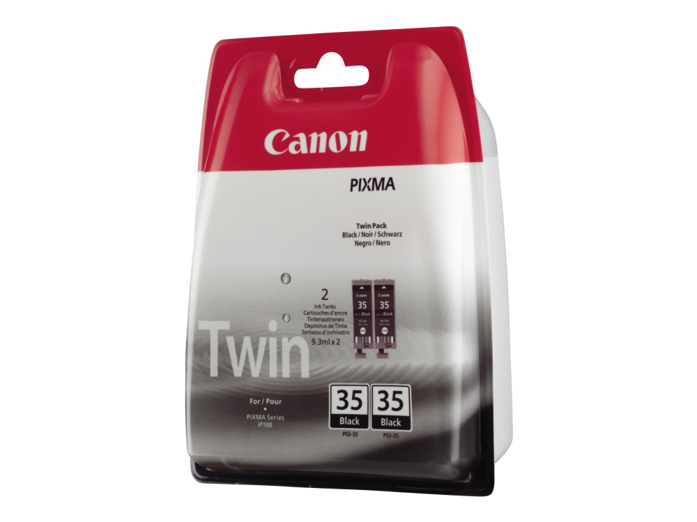 Canon Pgi-35 Twin Pack - 2 Pakker - Sort - Original - Blister - Blækbeholder - For Pixma Ip100, Ip100wb, Ip110, Tr150