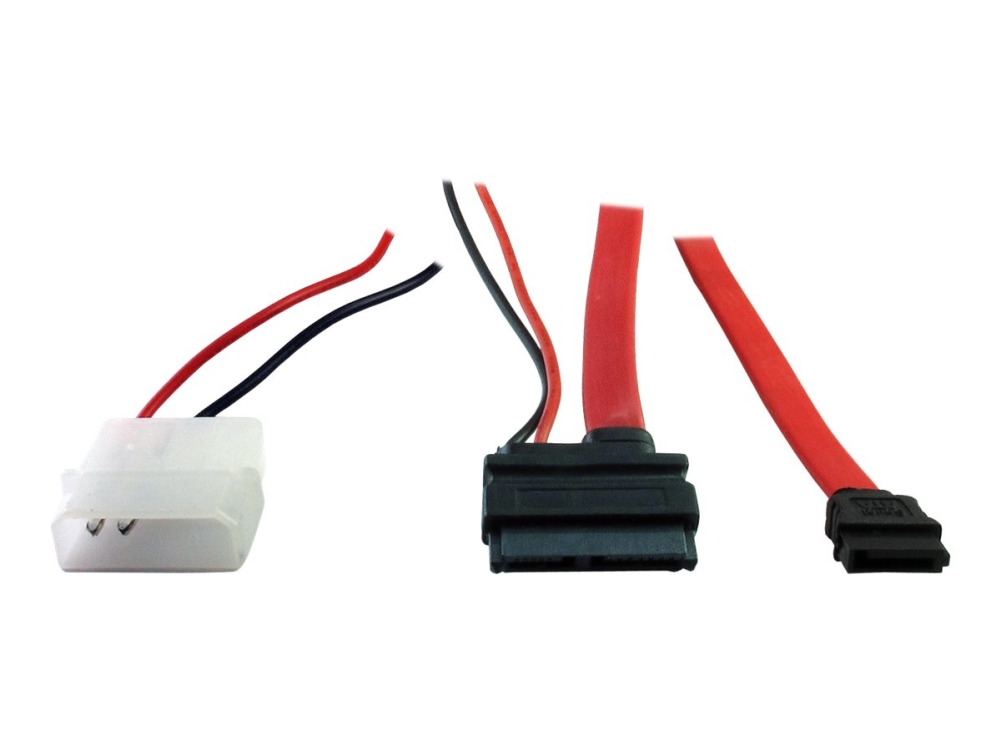 Inter-Tech - Sata Adapter - Slimline Sata Til 4-Pin Intern Strøm, Sata - 15 Cm - Rød