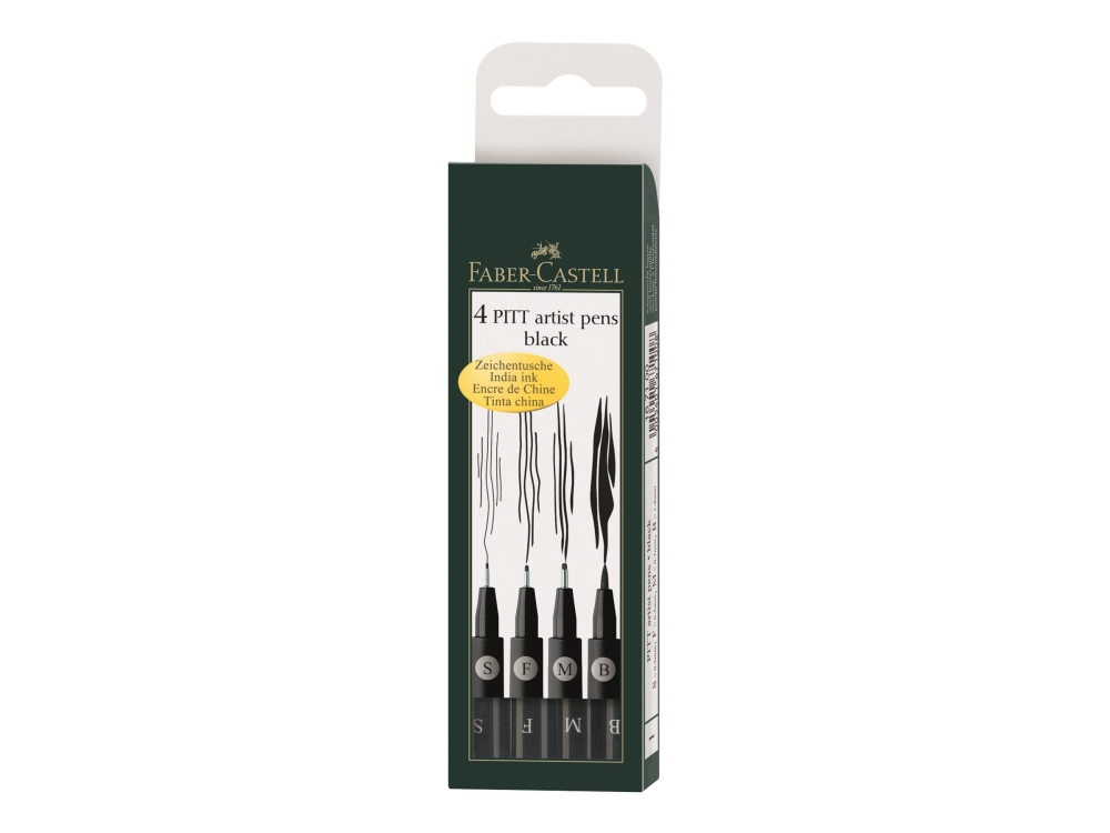 Faber-Castell PITT artist - Set med penselpenna och fineliner - permanent - svart - pigmentbläck | Skrivredskap - Märkpennor - Permanent Marker | GameStuff
